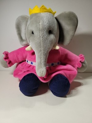 Babar CELESTE 15'' Plush Toy Elephant Queen By Gund 1989 Vintage 