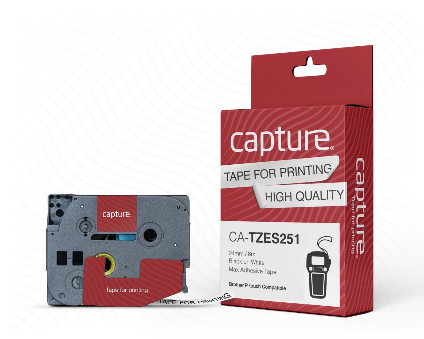 Capture CA-TZES251 24mm x 8m Black on White Max