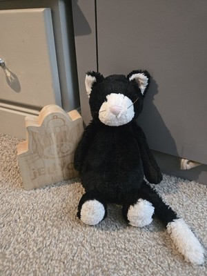 Authentic Jellycat Medium Bashful Black and White Kitten gebraucht *lesen*