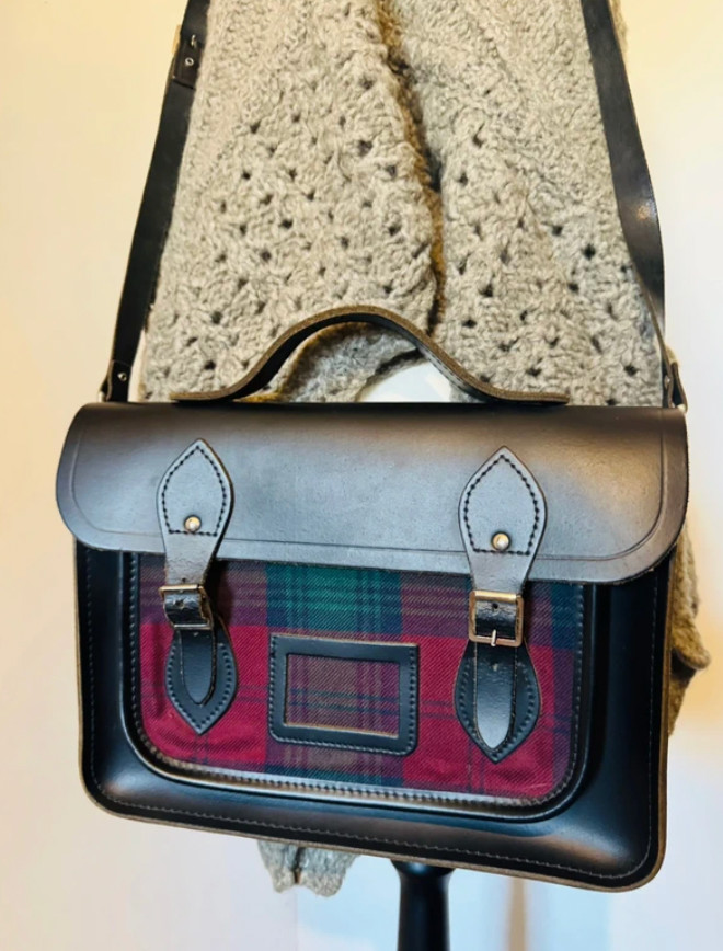 The Cambridge Satchel Company Limited Edition Black Universal Tartan Bag Unisex image 4