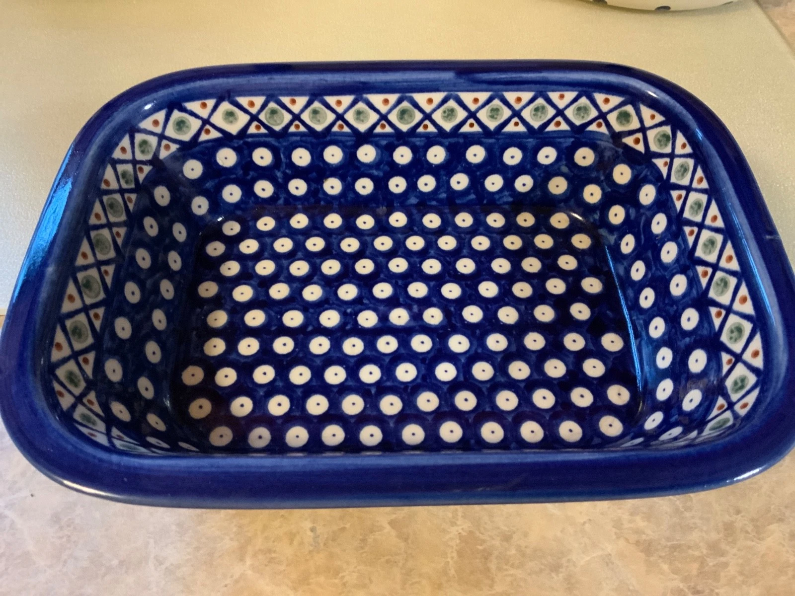 Boleslawiec Polish Pottery Rectangular Loaf Baker 10”x7”x3”