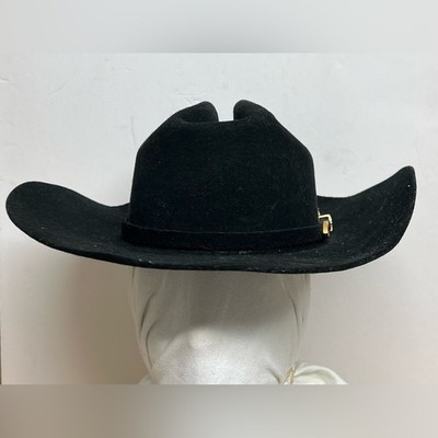 Twinstone Chicago Cowboy Hat Black Fine Felt Unisex Sz 6 3/4 Texas USA Rodeo
