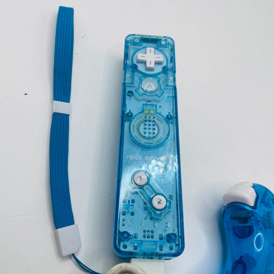 Blue Rock Candy Nintendo Wii Remote Controller W/ Blue Light Up Nunchuck - Works - Image 2 of 4