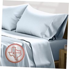 Luxury Egyptian Cotton Size Sheet Set - 600 Thread Count 4 PC Full Light Blue