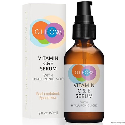 GLEOW Vitamin C Serum, Maximum Strength, Hyaluronic Acid, Vi