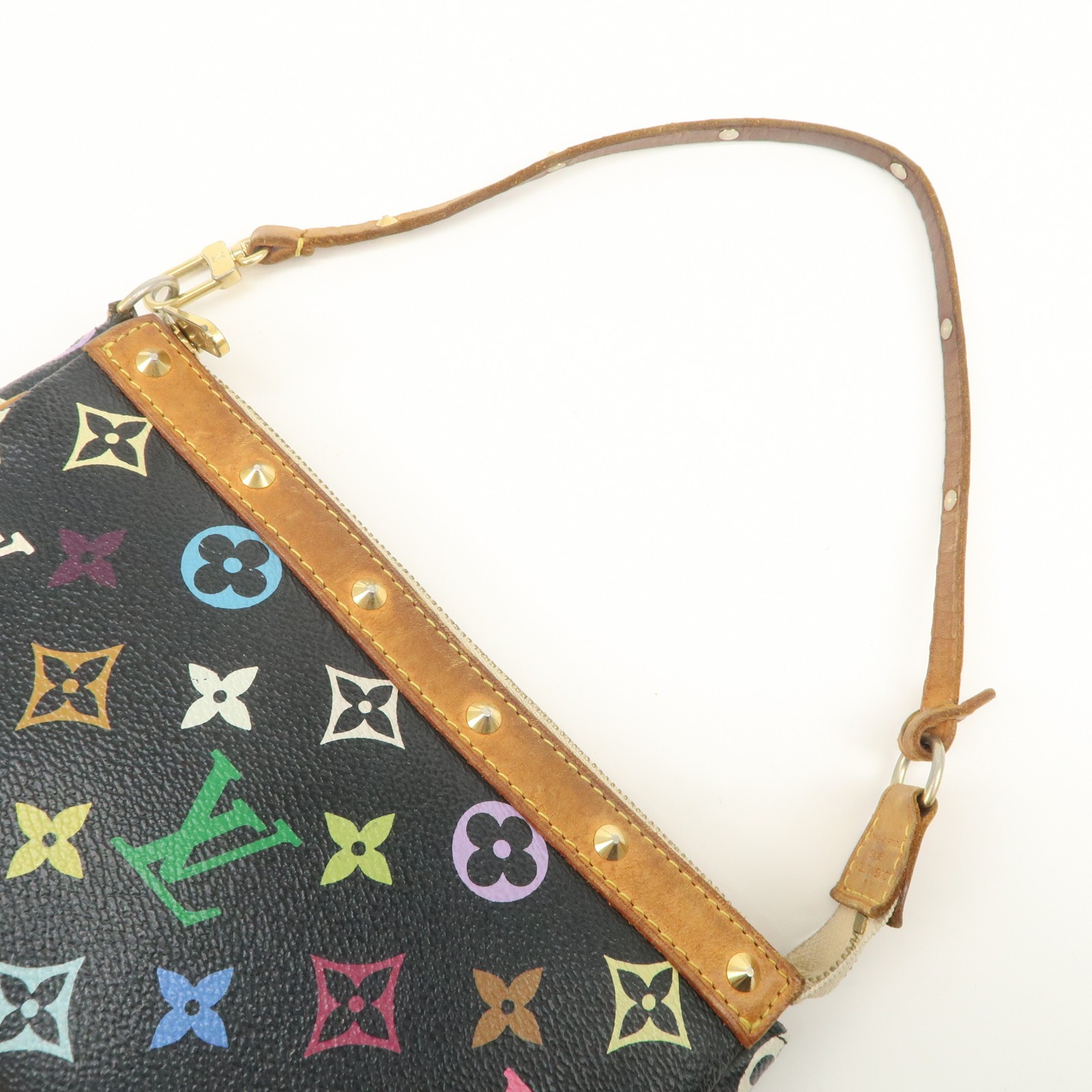 Louis Vuitton Monogram Multicolor Pochette Accessoires Noir M92648 Auth Used F/S
