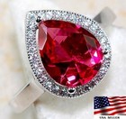 3CT Heat Treated Rubellite Tourmaline 925 Sterling Silver Ring Sz 6 U2-7 — photo 1