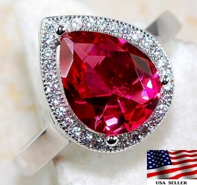 3CT Heat Treated Rubellite Tourmaline 925 Sterling Silver Ring Sz 6 U2-7