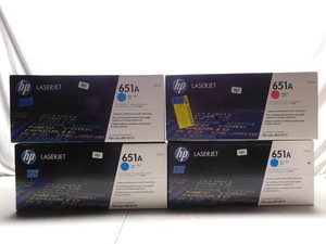 Lot of 4 New HP 651A Cyan & Magenta Toner Cartridges #24 (LVRC-47603,00,599,598)