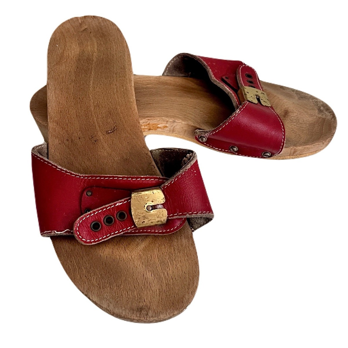 Leather Sandals Vintage Dr Scholls Exercise Sandals Size 1970s