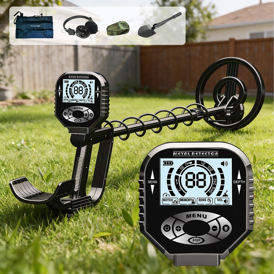 Deep Ground Metal Detector for Adults LCD Display Waterproof Coil Gold ...
