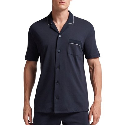 Intimissimi Uomo Mens Navy Blue 100% Supima Cotton Pajama Short Sleeve Shirt L