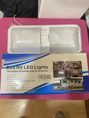 RV LED Ceiling Double Dome Light Fixture with ON/OFF Switch Interior Lighting...