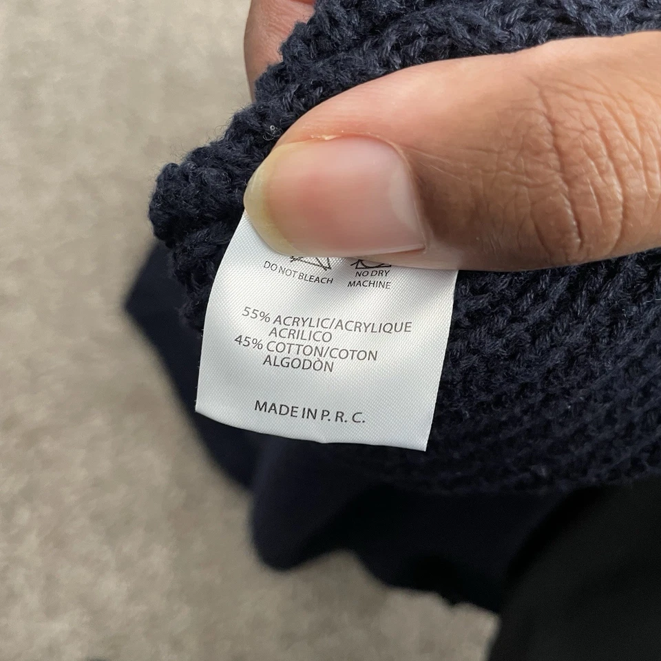 Suéter Brandy Melville Para Mujer XL Azul Marino Grueso Acanalado Pescador Tejido Preppy Foto 4 de 4