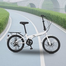 Bicicleta Plegable de 20" Bicicleta Plegable de 7 Velocidades Bicicleta de Ciudad para Adolescentes Adultos Frenos de Disco