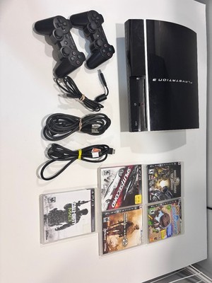 PS3 Bundle (CECHK01 - 80GB) W/ OEM Sony DualShock Controllers & 5 Games