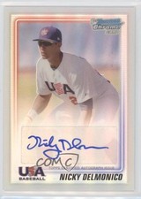 2010 Bowman Chrome USA Stars Refractor 136/199 Nick Delmonico Nicky Auto 0a2