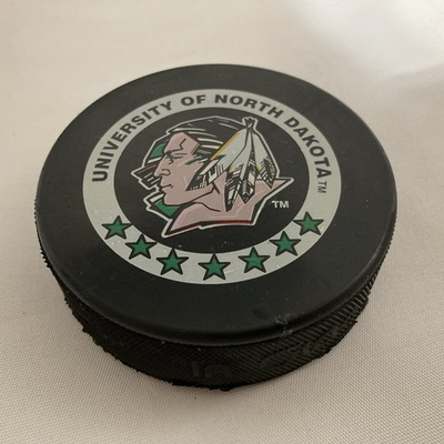 #ad North Dakota Fighting Sioux WCHA Game Puck 7 National Title Stars NDU $66.19