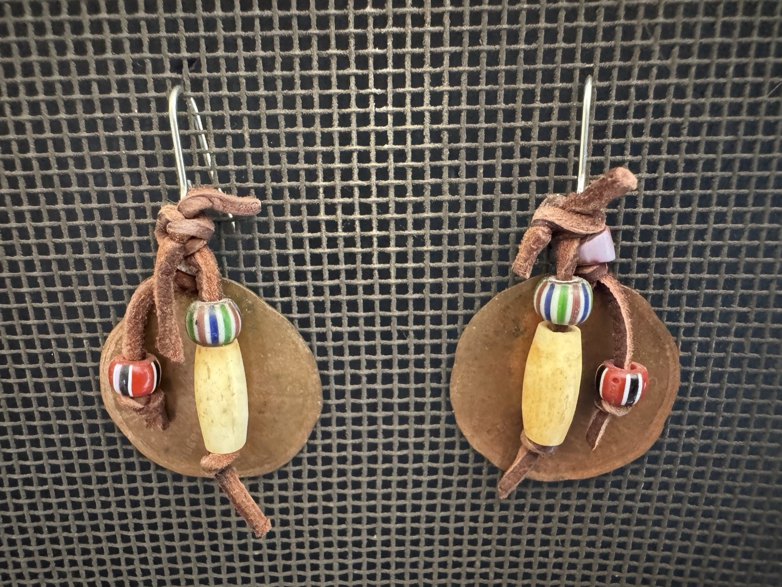 Artisan Assemblage Drop Dangle Copper Penny Boho … - image 1