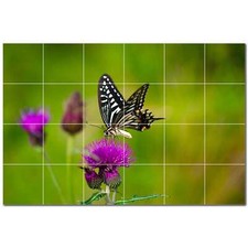 Butterfly Ceramic Tile Wall Mural PT500277. 72" W x 48" H 24 12x12 tiles