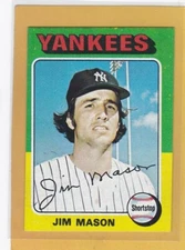 1975 TOPPS BASEBALL MINI JIM MASON #136 YANKEES EXMT/EXMT+ *88888
