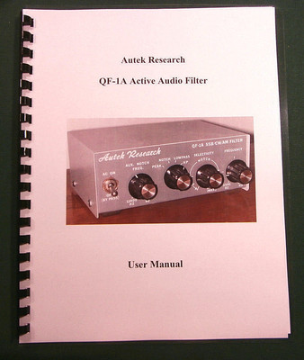 Autek Research QF-1A Instruction Manual - Comb bound & protective covers !