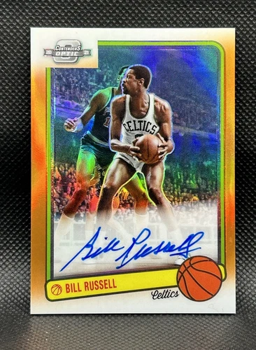 Bill Russell /15 ON CARD AUTO 2020-21 Contenders Optic Basketball Orange Prizm