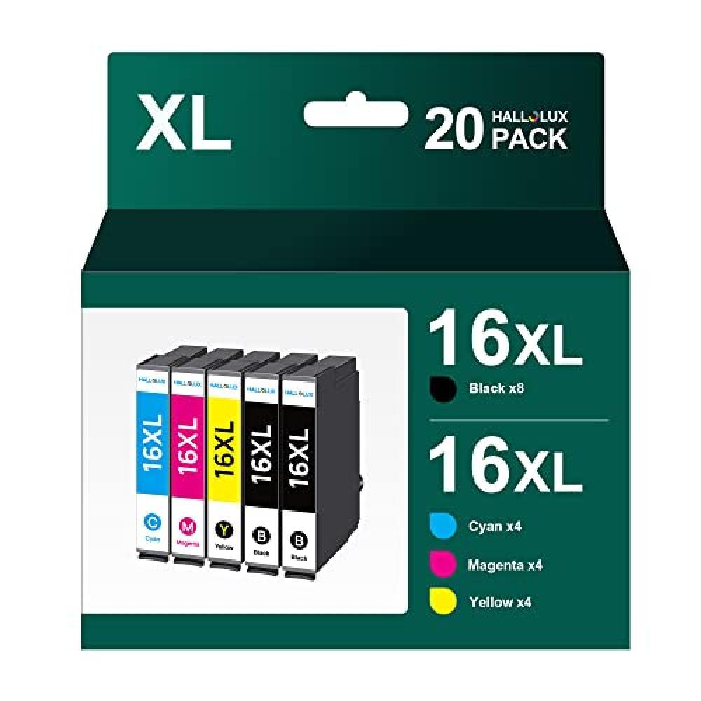 (TG. 8 Schwarz,4 Cyan,4 Magenta,4 Gelb) HALLOLUX 20-Pack 16XL Multipack Compatib