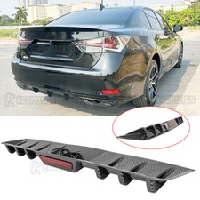 Carbon Fiber Rear Diffuser Bumper Spoiler Lip w/LED Light For Volvo S40 S60 V40