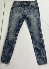 TRUE RELIGION Jennie Curvy Skinny Jean Marbled Stone Acid Wash Women  s Size 29