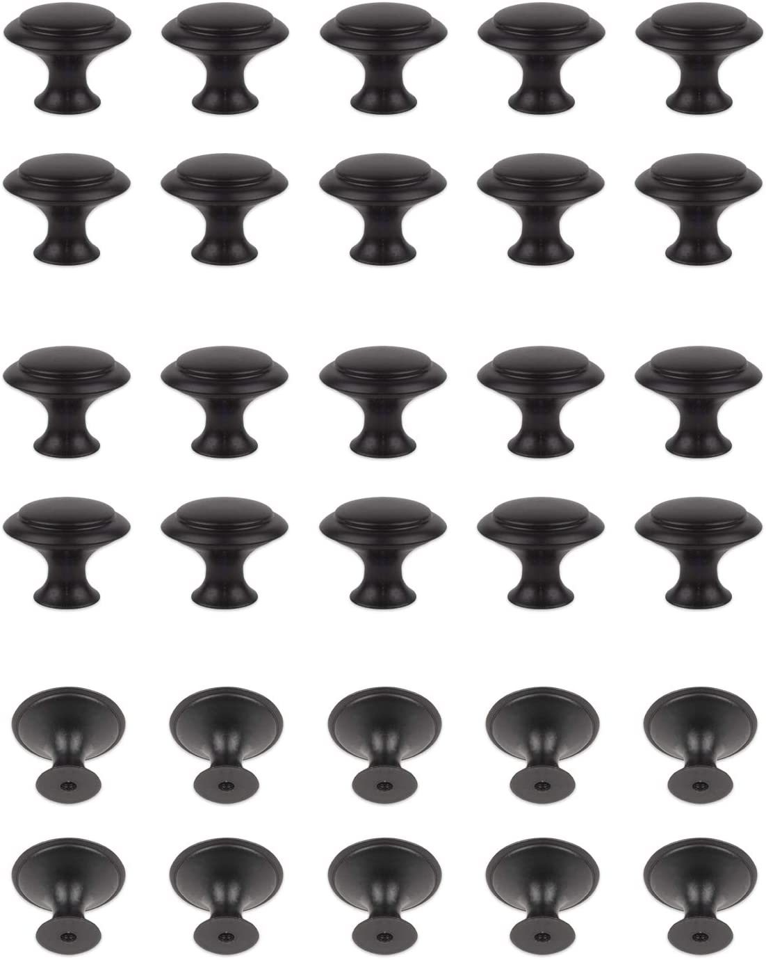 Black Cabinet Knobs, 30 Pcs 1-1/5 Inch Kitchen Cabinet Knobs, Kitchen Cabinet Ha