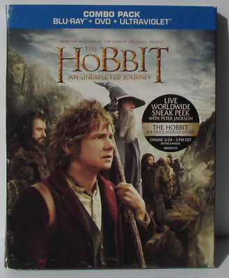 The Hobbit: An Unexpected Journey Blu-ray / DVD 3-disc set w/ Slipcover - great!