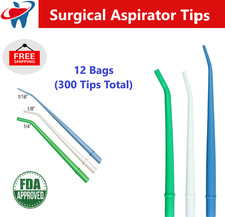 Surgical Aspirator Tips Dental Aspirating Suction Tip Choose Size 12 Bags 300