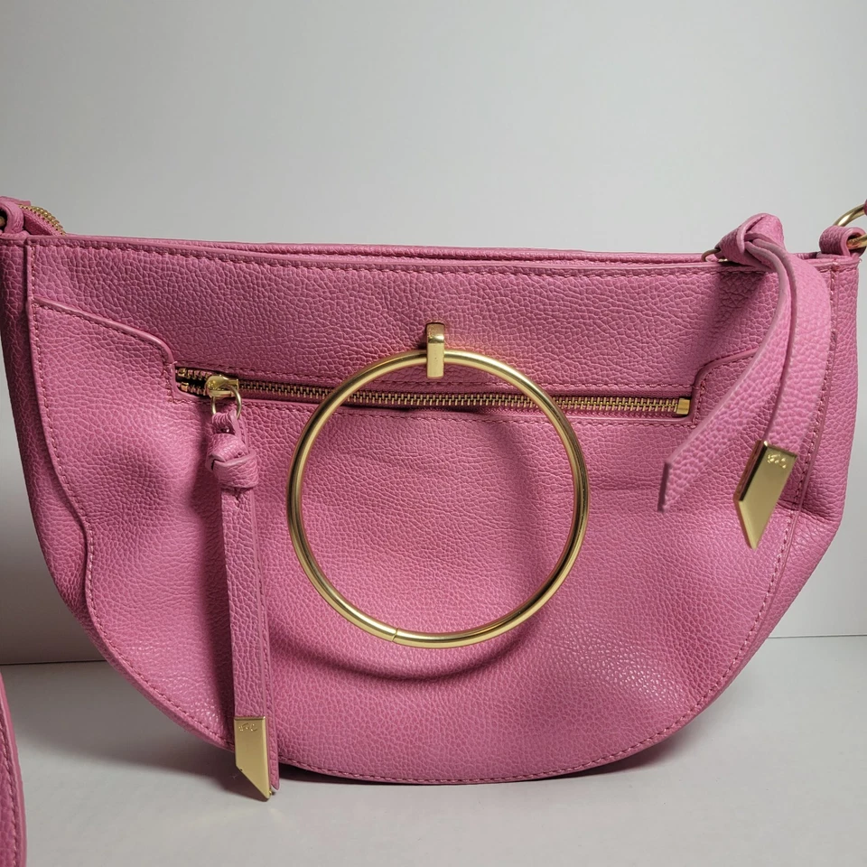 Bolso de Mano Foley & Corinna Rosa Imitación Cuero Limelight Ciudad Media Luna Cremallera Foto 4 de 4