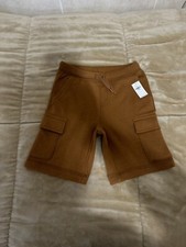 Old Navy NWT Medium 8 Solid Brown Fleece Cargo Jogger Shorts w/Drawstrings