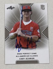 Cody Schrier Signed 2020 Perfect Game Classic Auto Card Autographed RC PGAA