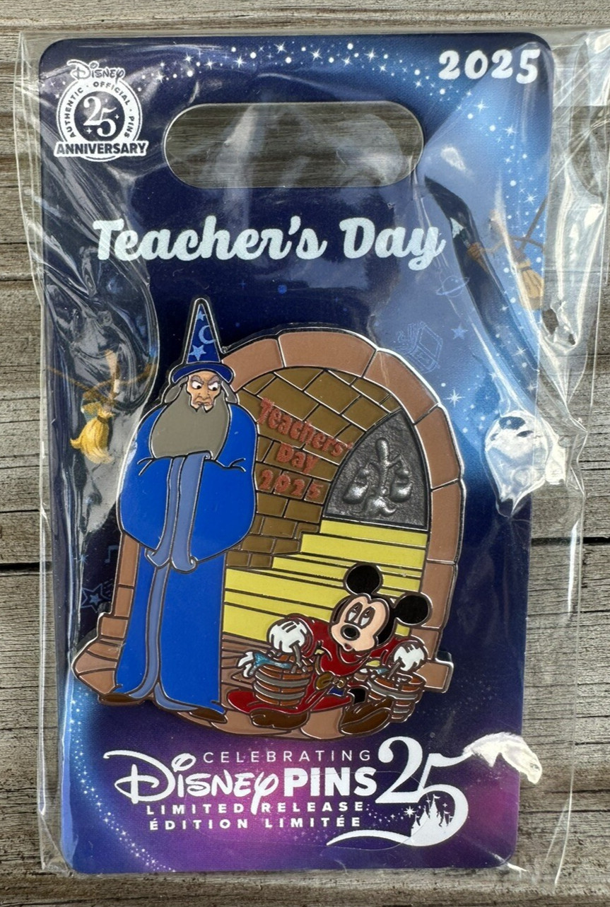 Disney Sorcerer Mickey Mouse & Yensid Teacher's Day 2025 Limited Release Pin NEW