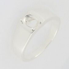 Men's Sterling Silver Semi Mount Ring Setting Oval 8X6mm 5Gms
