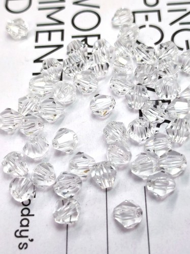 50pcs Quality 6mm Glass Crystal Bicone Beads Austria Glass Crystal Clear - Picture 7 of 7