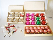 DDR Weihnachtsschmuck -Weihnachtskugeln Lauscha Bunt, frosty, 37 Stück