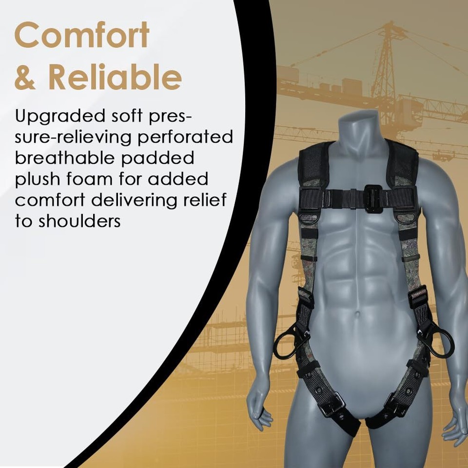 Camouflage Universal Fall Protection Ergonomic Comfort Safety Harness