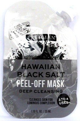 FREEMAN Hawaiian Black Salt Peel-Off Mask Deep Cleansing 35ml New