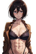 Mikasa Attack on Titan Waifu Weatherproof Anime Sticker 6" Car Decal