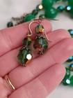 Emerald Green AB CRYSTAL Jadeite Bead 30" Necklace MATCHING EARRINGS Sterling  — photo 5