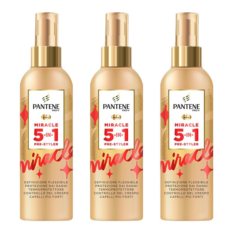 3pz PANTENE Pro-V Miracle 5 in 1 Pre-Styler Termoprotettore spray capelli 200ml