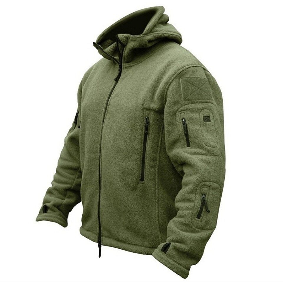 Men Thermal Fleece Tactical Jacket Outdoors Hooded Military Softshell Jackets US