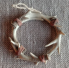 Faux Deer Antler Ornament Wreath for Christmas Tree or Lodge Cabin Decoration