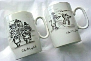 vintage set 2 Robert Mayokok Alaska Native Artist Cups mugs Inuit 