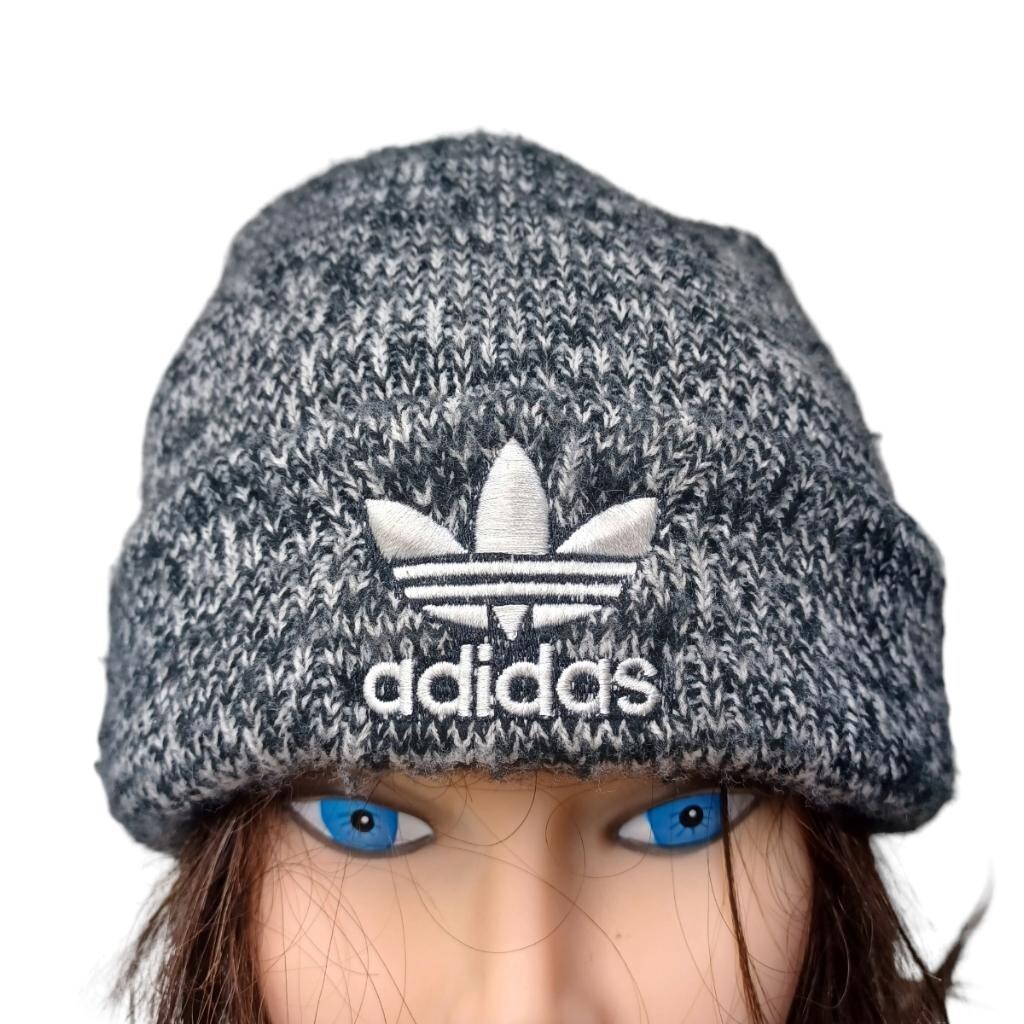 Adidas Embroidered Beanie Men Winter Knit Hat Cap Gray Back  display picture 3