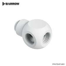 Barrow G1/4" 4 Way Ball Fitting 360 Degree Rotary Splitter Water Cooling White